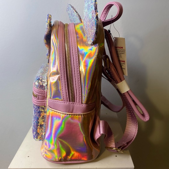 *NEW* PINK CHROME SEQUENCED LOUNGE FLY BACKPACK - Picture 3 of 3